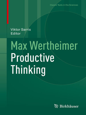 cover image of Max Wertheimer Productive Thinking
